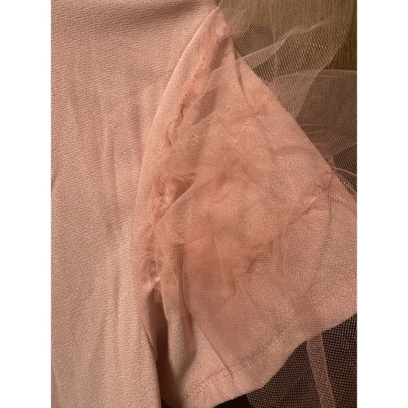 A Love Story Ruffle Tulle Sleeve Top Trendy Blouse Casual Pink‎ Top Size Large - Picture 6 of 8